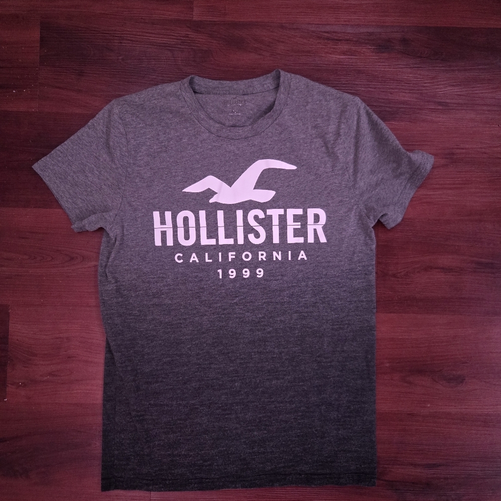 Hollister Vintage Grey Gradient Crewneck T-Shirt X-Small